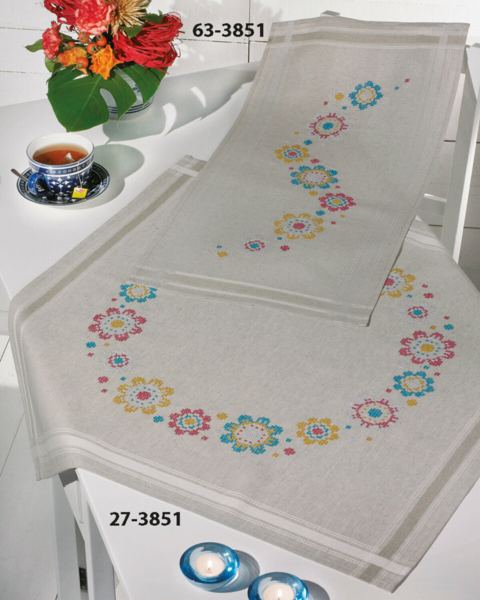 Broderisett Glade blomster XXX 40 x 80 cm