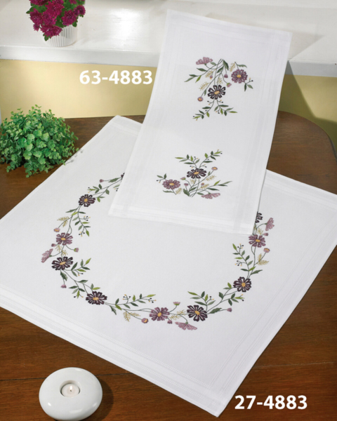Broderisett Blomster 40 x 80 cm