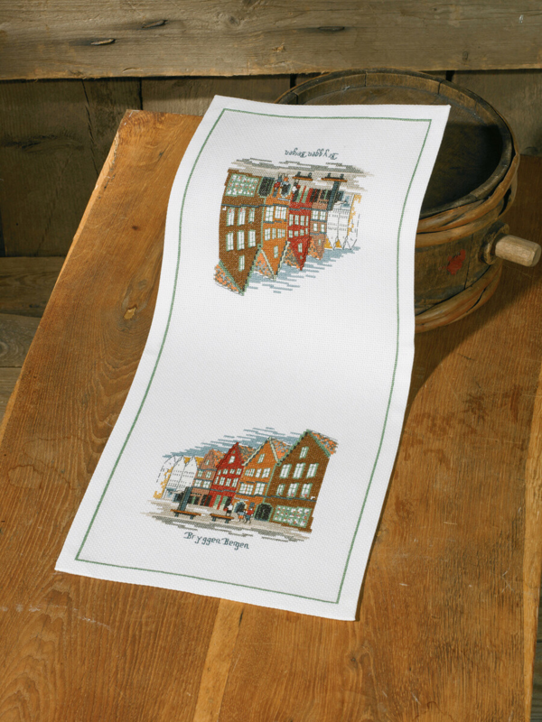 Broderisett Bergen løper 24 x 53 cm