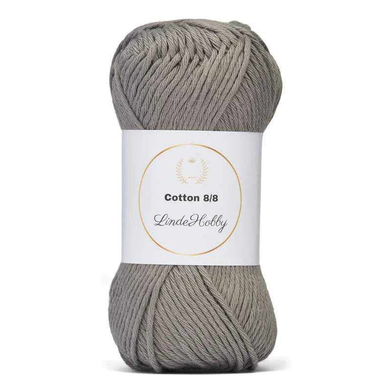 LindeHobby Cotton 8/8 - Natural Harmony, 10 nøster 069 Grigio Medio