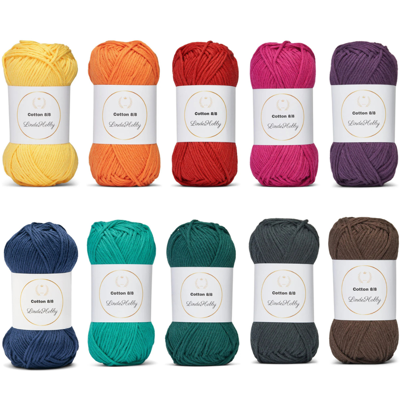 LindeHobby Cotton 8/8 – Autumn Glow, 10 nøster