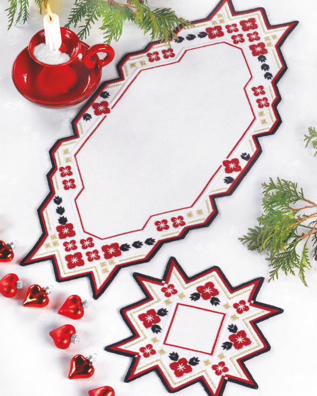 Broderisett Svart langsting 28 x 60 cm