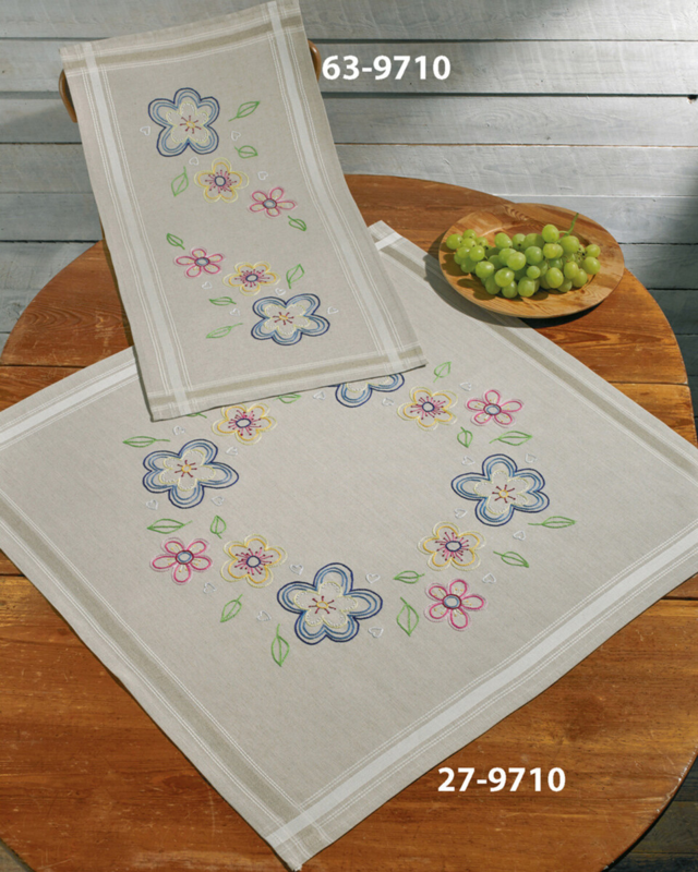 Broderisett Blomster Naiv 40x80 cm
