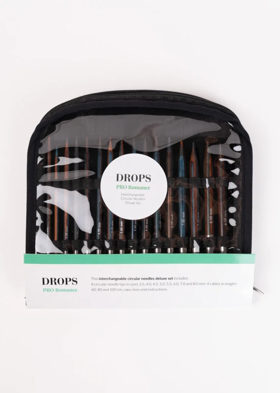 DROPS Pro Romance Utskiftbart Rundpinnesett Deluxe