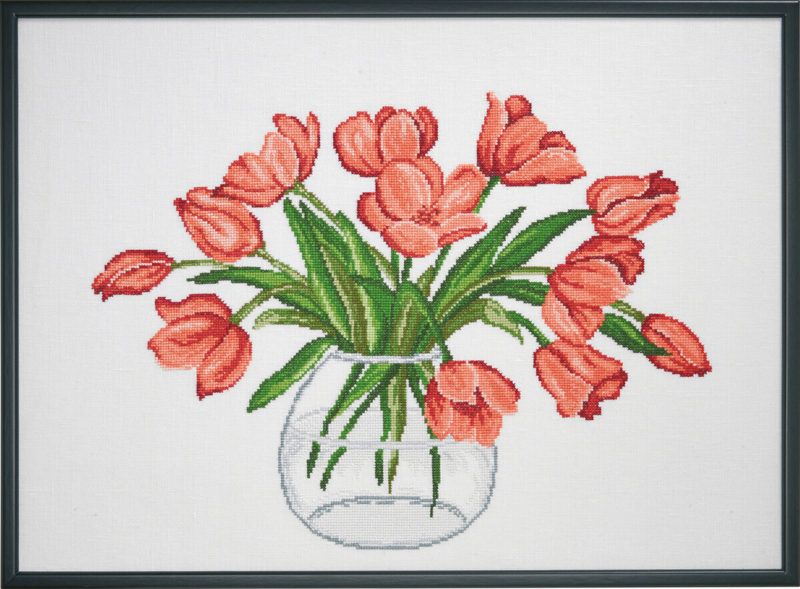 Broderisett Tulipaner R5472 58 x 42 cm
