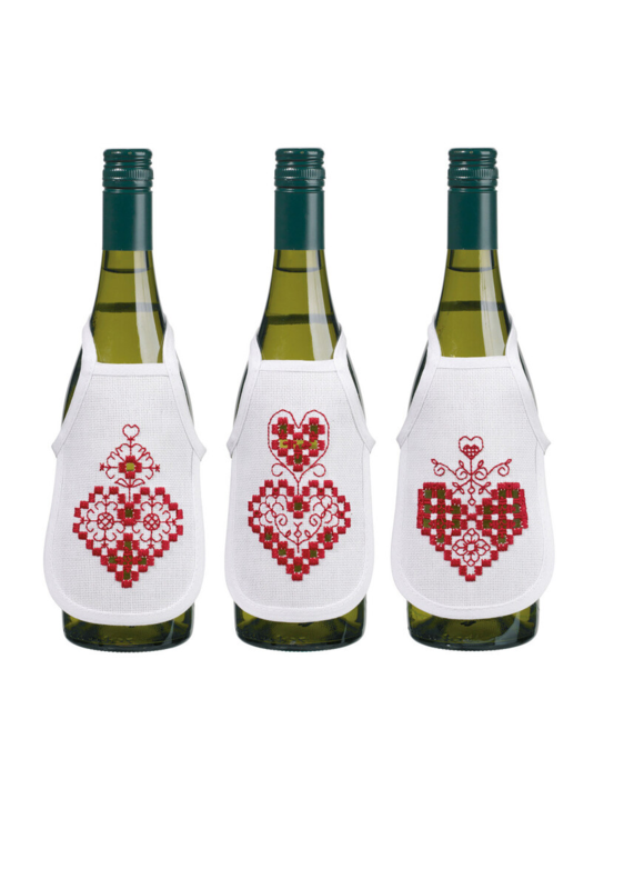 Broderisett Hardanger hjerte 10 x 15 cm