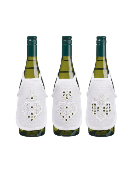 Broderisett Hardanger hjerte sølv 10 x 15 cm