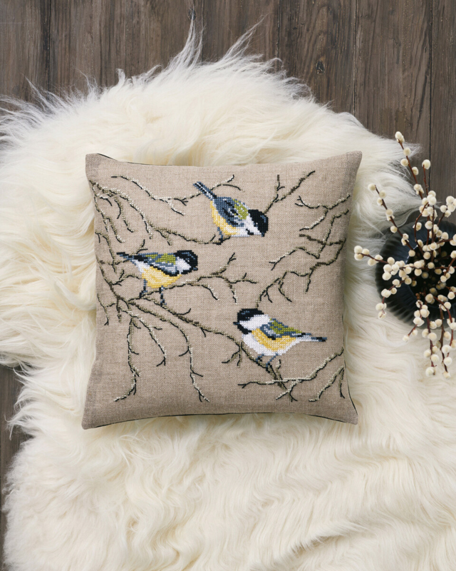 Broderisett Kjøttmeis 40 x 40 cm