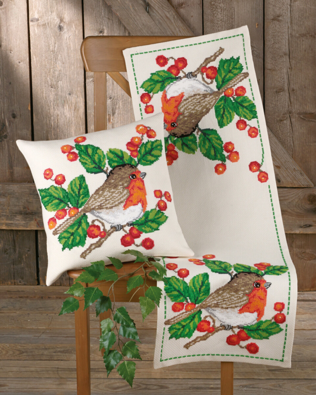 Broderisett Rødhake 40x40 cm