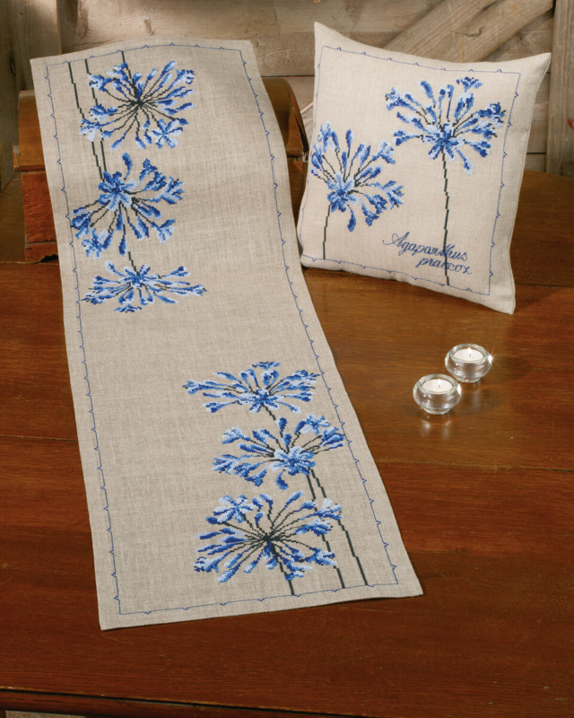 Broderisett Agapanthus 40 x 40 cm