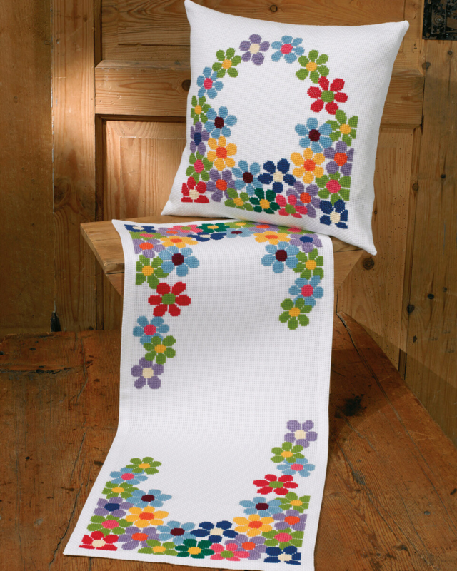 Broderisett Franske Anemoner 40 x 40 cm