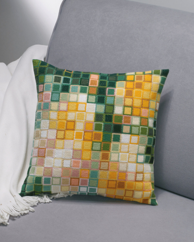 Broderisett Pixel roser 38 x 38 cm