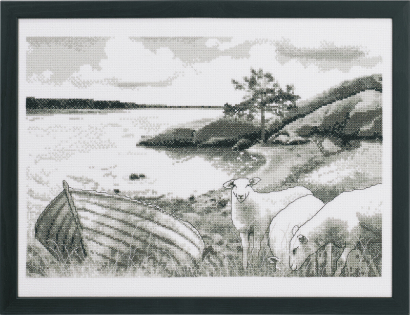 Broderisett Ved havet 40 x 30 cm