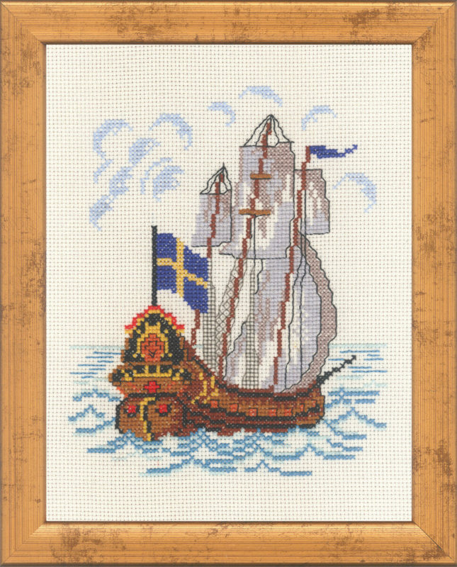 Broderisett Skip svensk R5352 21 x 26 cm