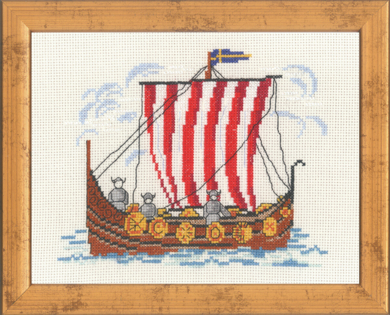 Broderisett Vikingskip svensk 535 221 x 26 cm
