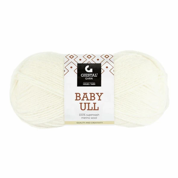 Gjestal Baby Ull 0017 Halvbleket hvit