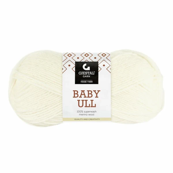 Gjestal Baby Ull 0020 Ubleket hvit