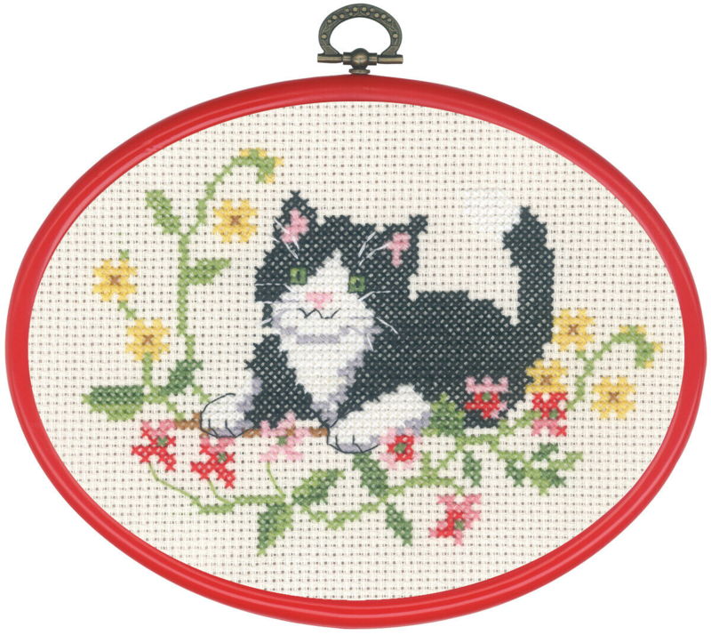 Broderisett Sort katt m/5959/30 13 x 18 cm