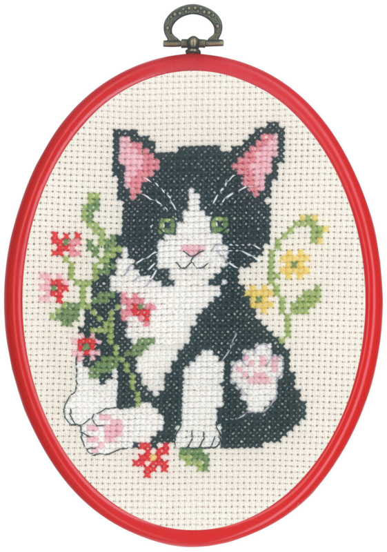 Broderisett Svart katt m/5959/30 13 x 18 cm