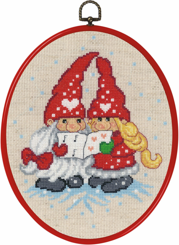 Broderisett Nissepar synger 20 x 26 cm