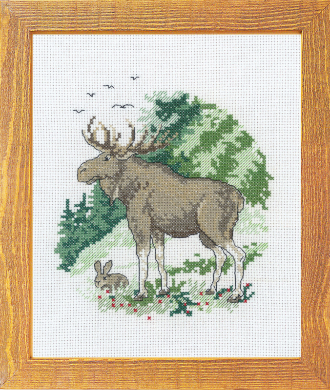 Broderisett Elg 15 x 20 cm