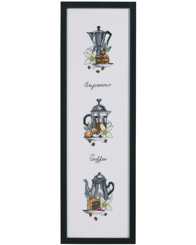 Broderisett Tre kaffekanner 15 x 55 cm