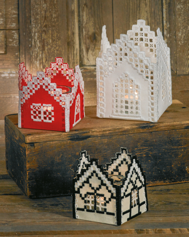 Broderisett Hardanger kirke 8,5 x 8,5 x 10 cm