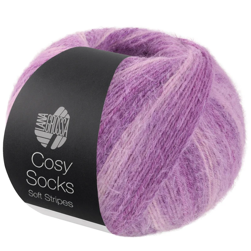 Lana Grossa Cosy Socks Soft Stripes 114 Lys lilla/lilla/fiolett