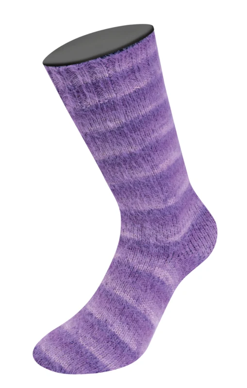 Lana Grossa Cosy Socks Soft Stripes 114 Lys lilla/lilla/fiolett