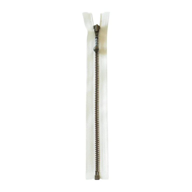 YKK Delbar Glidelås Metall 4 mm (25-65 cm) 841 Ecru, Antikk messing