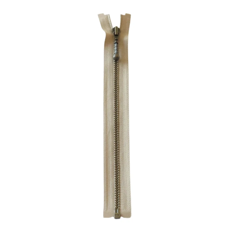 YKK Delbar Glidelås Metall 4 mm (25-65 cm) 573 Beige, Antikk messing