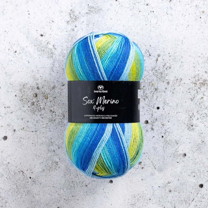 Svarta Fåret Sox Merino 4 ply 23 Kystlinje