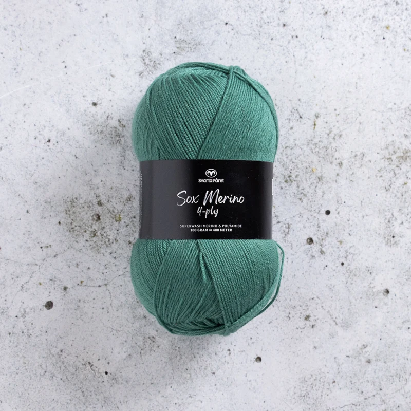 Svarta Fåret Sox Merino 4 ply 01 Blågrønt blekk
