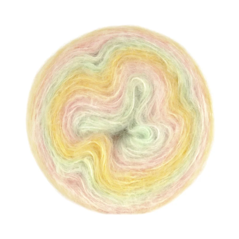 Gjestal Poppis 3108 Pastellrosa/grønn/gul gradert