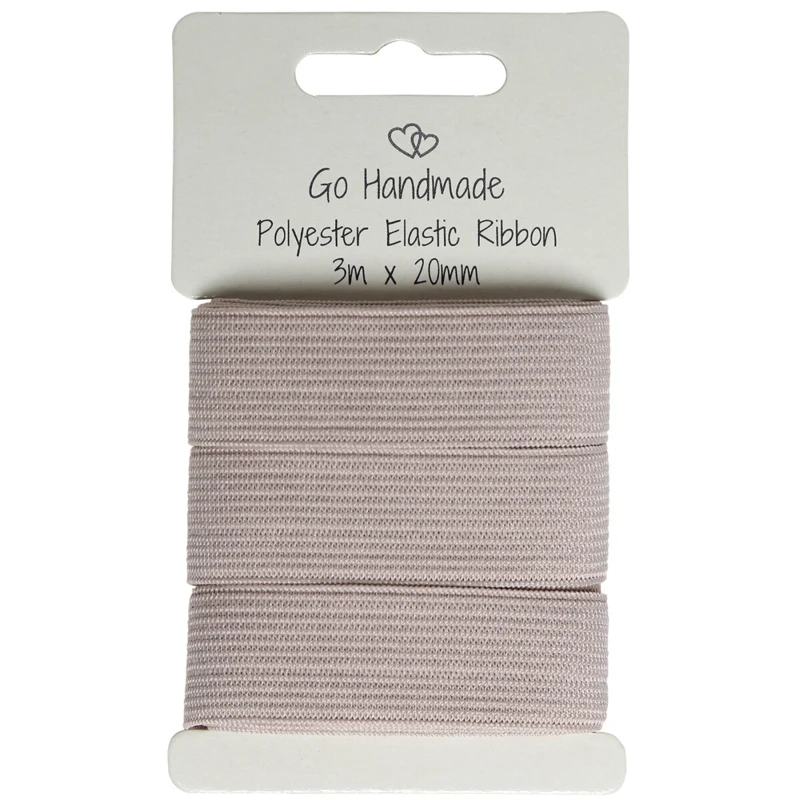 Go Handmade Elastisk Bånd: 3 m x 20 mm, Sjampinjong