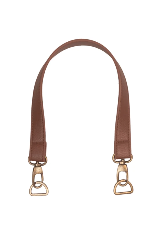 Go Handmade Veskehank med Karabinkrok med D-ring Brun/Bronse