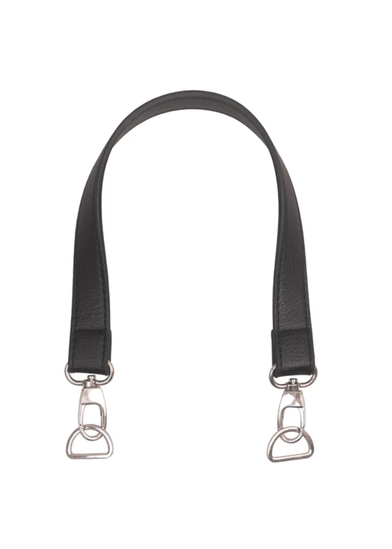 Go Handmade Veskehank med Karabinkrok med D-ring Svart/Sølv