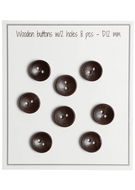Go Handmade Dype Treknapper, Mørk (8 stk) 12 mm