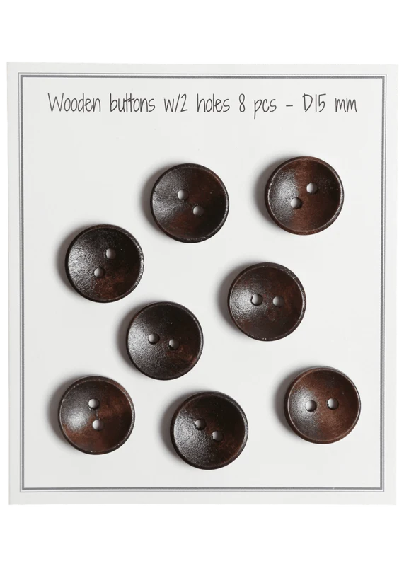 Go Handmade Dype Treknapper, Mørk: 15 mm
