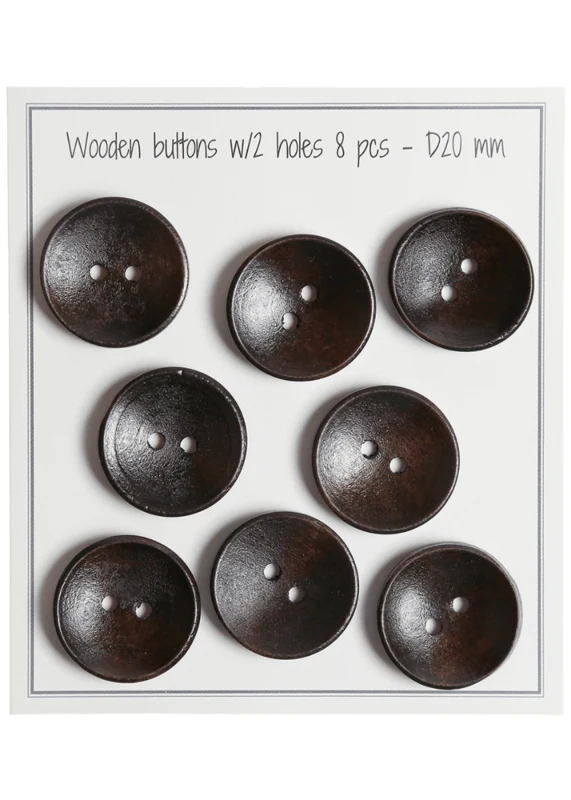 Go Handmade Dype Treknapper, Mørk (8 stk) 20 mm