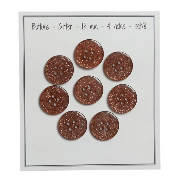Go Handmade Glitterknapper Kobberbrun