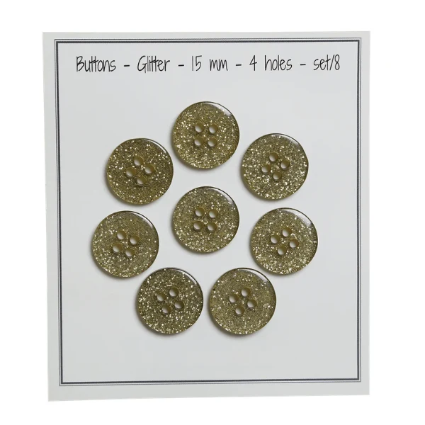 Go Handmade Glitterknapper Grønn