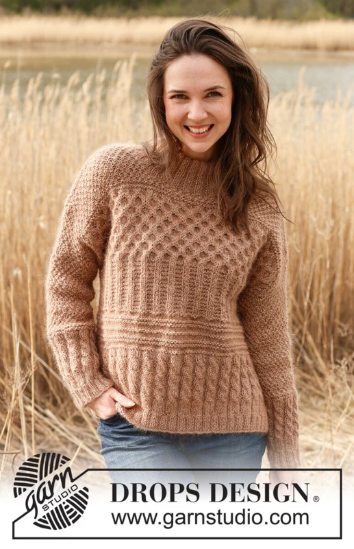 235-1 Cracked Walnuts Sweater by DROPS Design