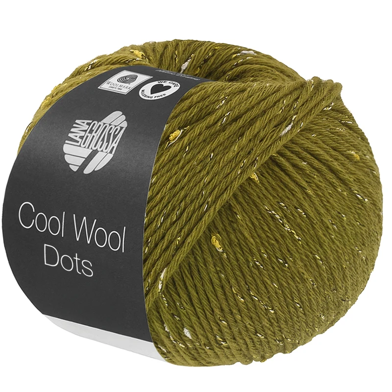 Lana Grossa Cool Wool Dots 07 Olivengrønn
