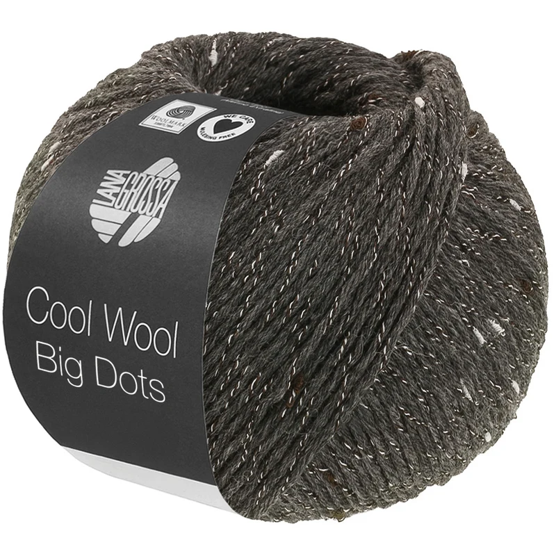 Lana Grossa Cool Wool Big Dots 110 Mørkegrå