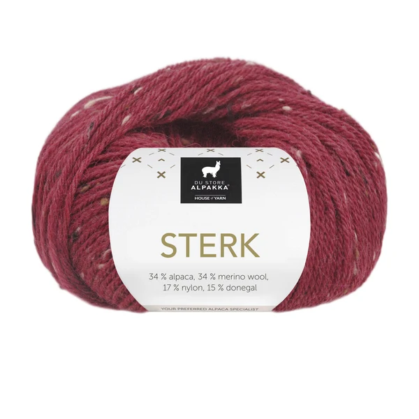 Du Store Alpakka Sterk 934 Dyp rød tweed