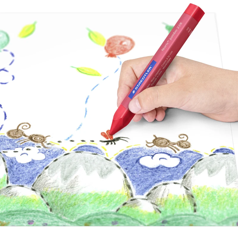 STAEDTLER Noris Club jumbo 229 voksfarger, 12 stk – Bruk