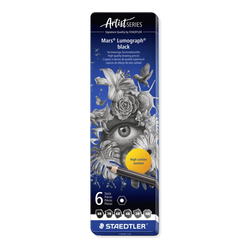 STAEDTLER Mars Lumograph tegneblyanter, 6 stk – Hovedbilde lukket