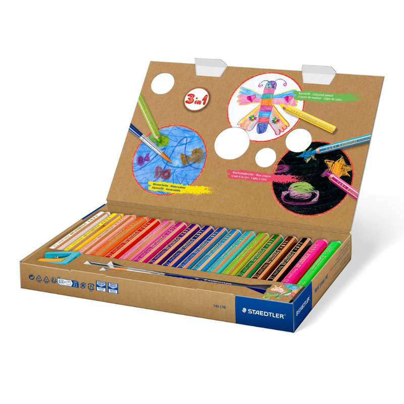 STAEDTLER Buddy 3-i-1 fargeblyanter, 18 stk