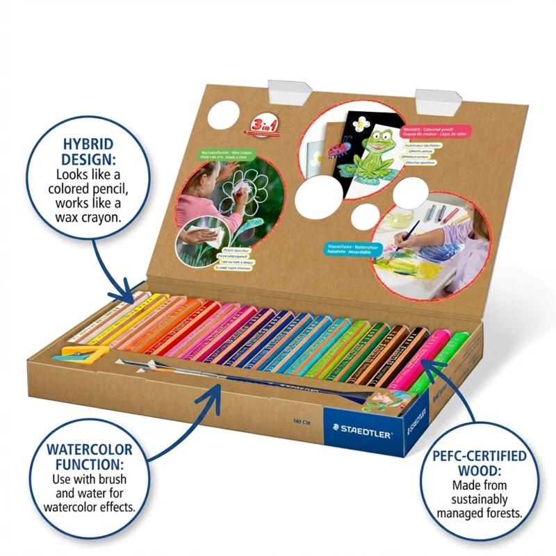 STAEDTLER Buddy 3-i-1 fargeblyanter, 18 stk – Main